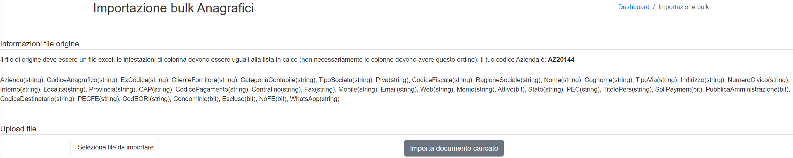 Importazione massiva anagrafici clienti e fornitori su Reginvoice