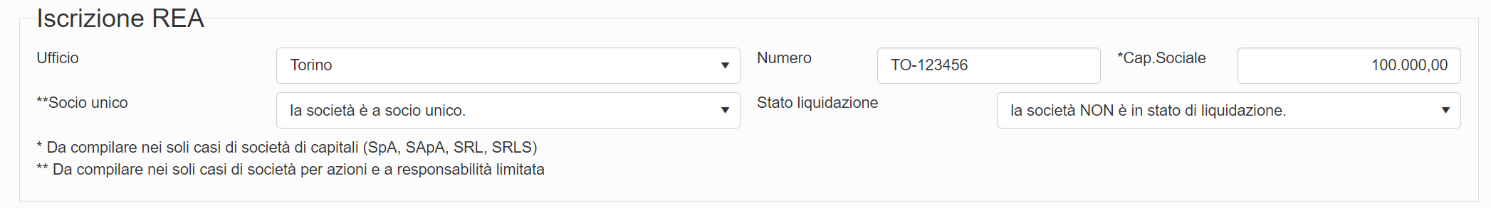 Configurazione azienda Reginvoice